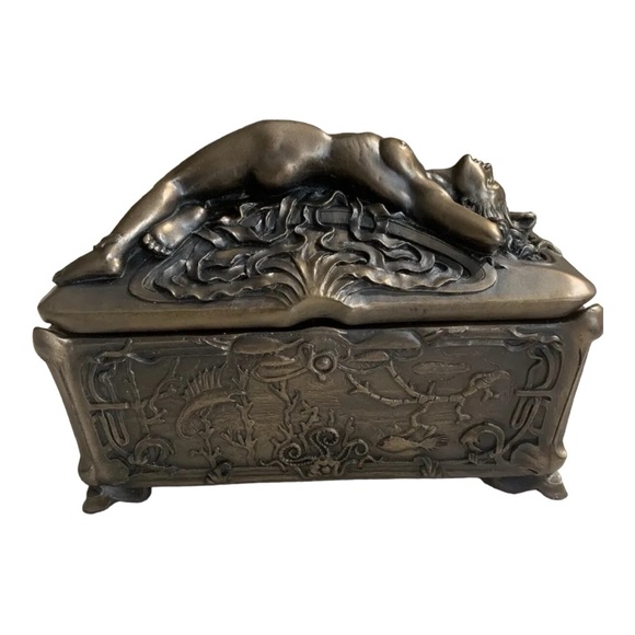 Siren's Ocean-inspired Nude Woman Trinket Jewelry Box NWOT